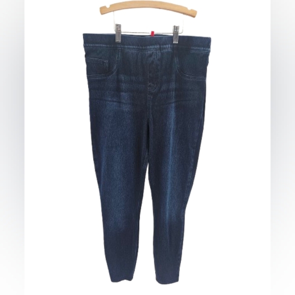 SPANX Dark Wash Jean-ish Ankle Leggings - Picture 1 of 9